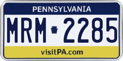 PA license plate MRM2285