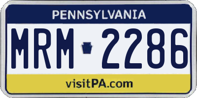 PA license plate MRM2286