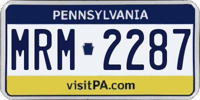 PA license plate MRM2287