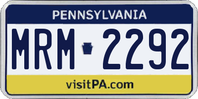 PA license plate MRM2292