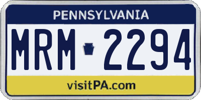 PA license plate MRM2294