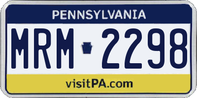 PA license plate MRM2298