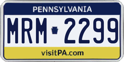 PA license plate MRM2299