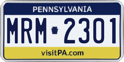 PA license plate MRM2301