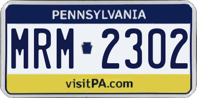 PA license plate MRM2302