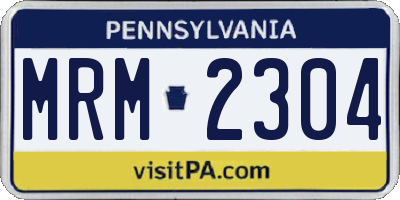 PA license plate MRM2304