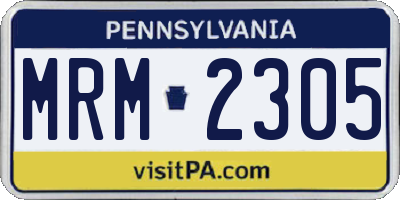 PA license plate MRM2305
