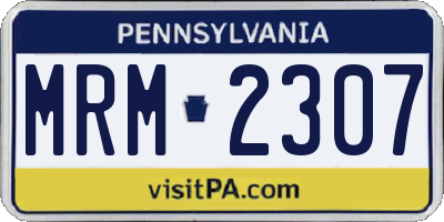 PA license plate MRM2307