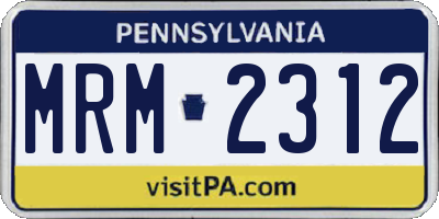 PA license plate MRM2312