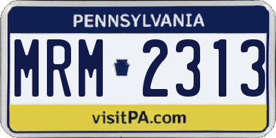 PA license plate MRM2313