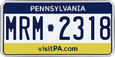 PA license plate MRM2318
