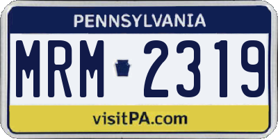 PA license plate MRM2319