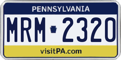 PA license plate MRM2320