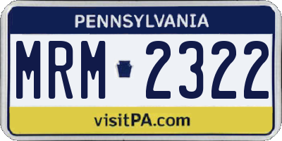 PA license plate MRM2322