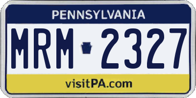 PA license plate MRM2327