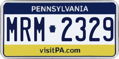 PA license plate MRM2329