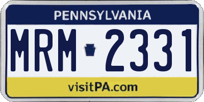 PA license plate MRM2331