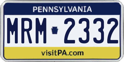 PA license plate MRM2332