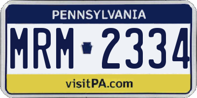 PA license plate MRM2334