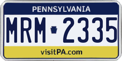 PA license plate MRM2335