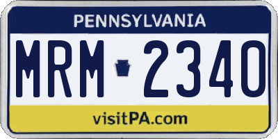 PA license plate MRM2340