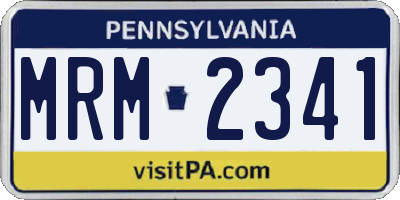 PA license plate MRM2341