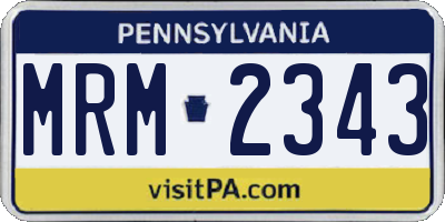 PA license plate MRM2343
