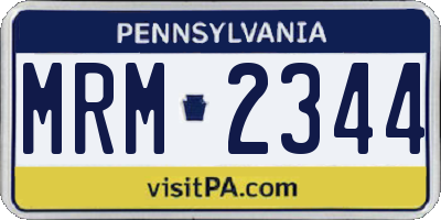 PA license plate MRM2344