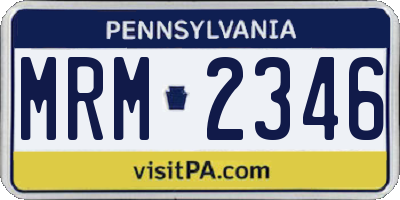 PA license plate MRM2346