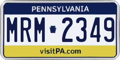 PA license plate MRM2349