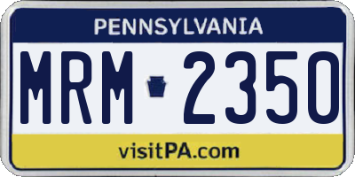 PA license plate MRM2350