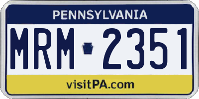 PA license plate MRM2351