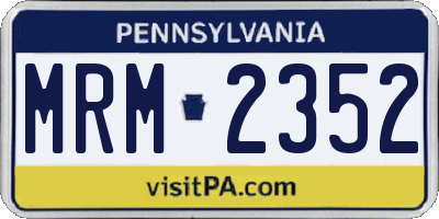 PA license plate MRM2352
