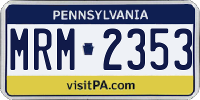 PA license plate MRM2353