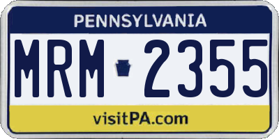 PA license plate MRM2355
