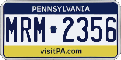 PA license plate MRM2356