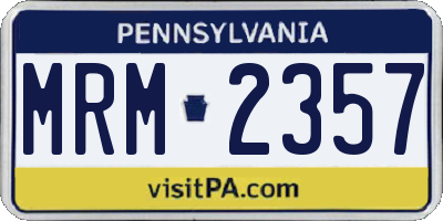 PA license plate MRM2357