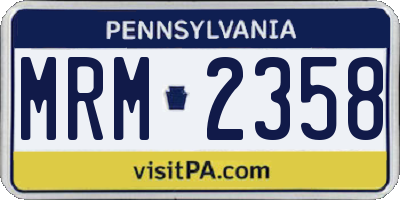 PA license plate MRM2358