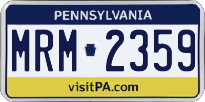 PA license plate MRM2359