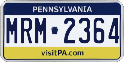 PA license plate MRM2364