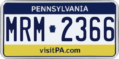 PA license plate MRM2366