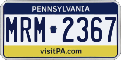 PA license plate MRM2367