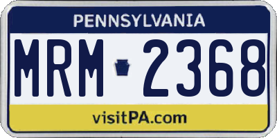 PA license plate MRM2368