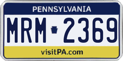 PA license plate MRM2369