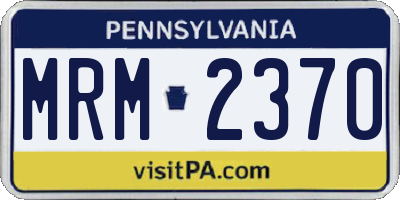 PA license plate MRM2370
