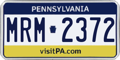 PA license plate MRM2372