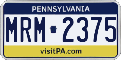 PA license plate MRM2375