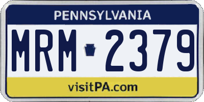 PA license plate MRM2379