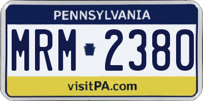 PA license plate MRM2380