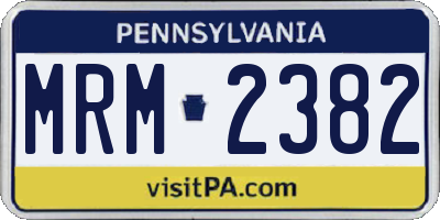 PA license plate MRM2382